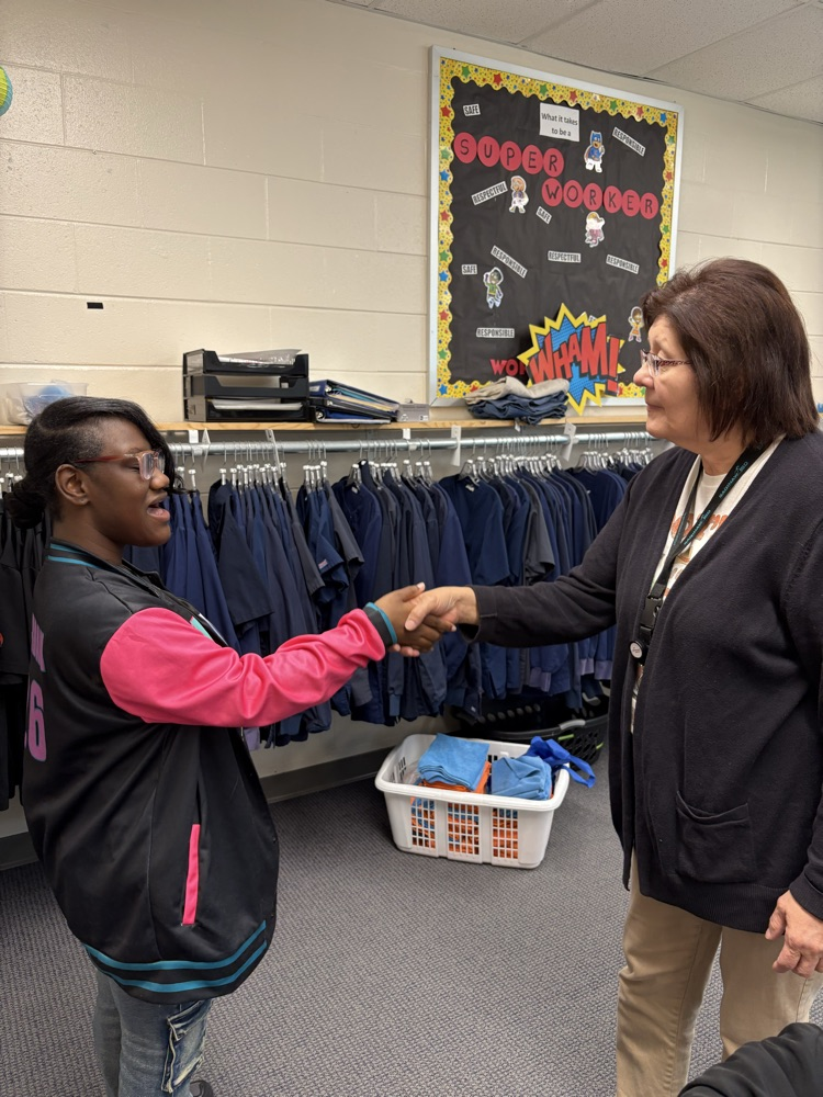 student working on handshakes