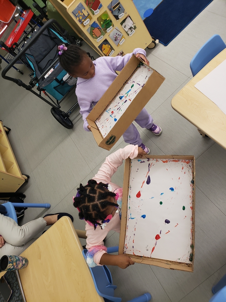 Students in Ms. Dawn Rohde's classroom at Jerome Preschool got to participate in marble painting. It was difficult at first to figure out how to maneuver the balls through the paint in a controlled manner, but the children mastered it! #OurStory #SaginawISD