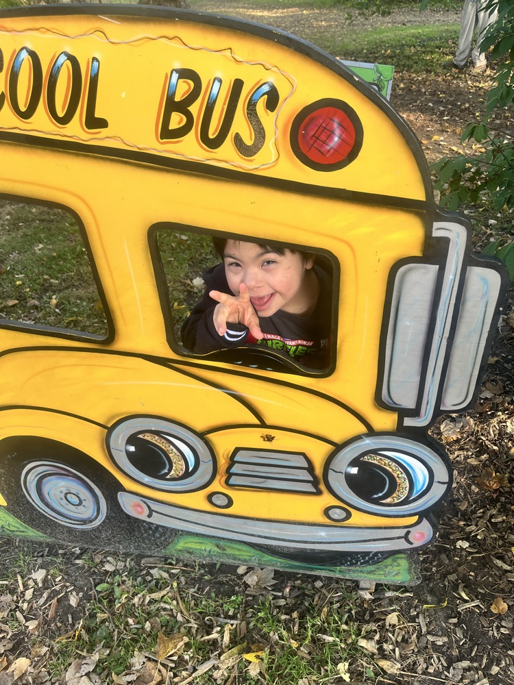Student enjoying apple barn