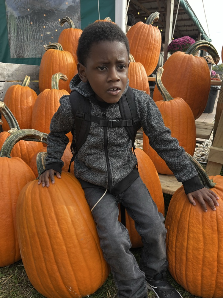 Student enjoying apple barn