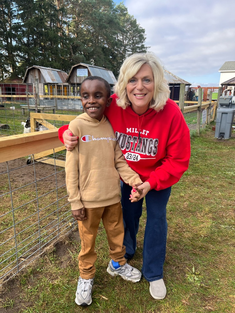 Student enjoying apple barn