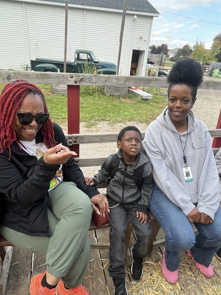 Student enjoying apple barn
