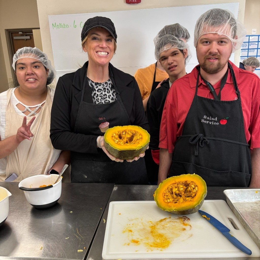 learning how to bake squash and remove seeds