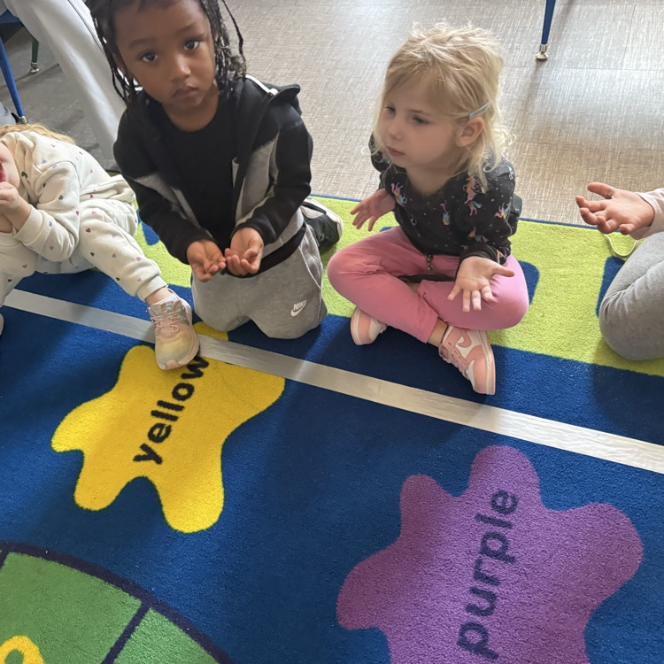 rubbing powder on hands