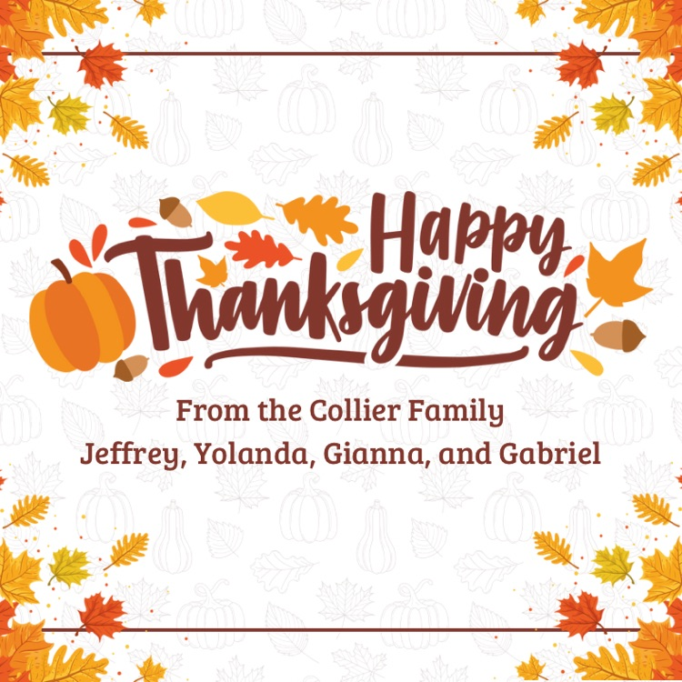 happy Thanksgiving from the collier family