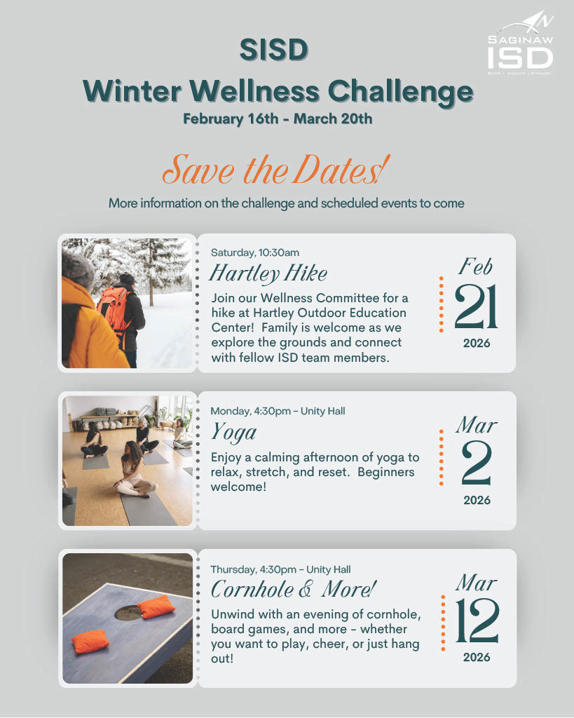 SISD Winter Wellness Challenge Events - Save the Dates