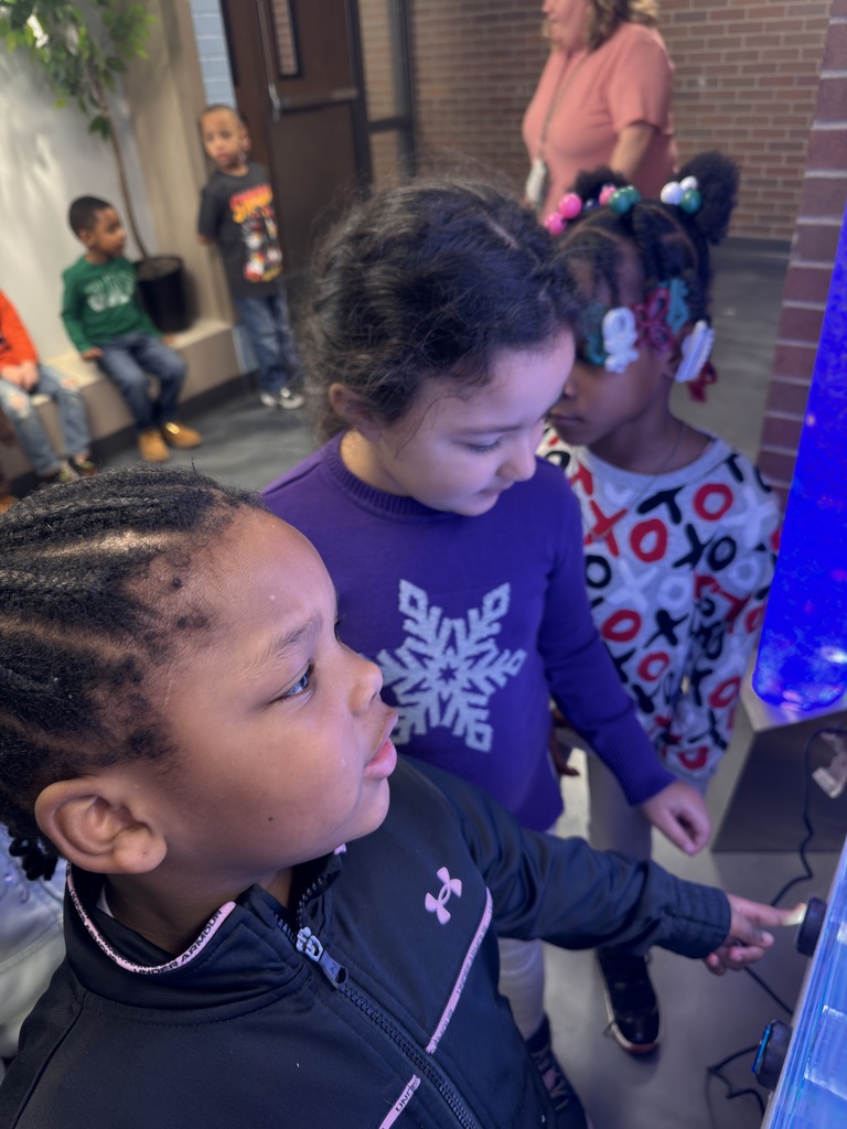 Students at sensory station. . 