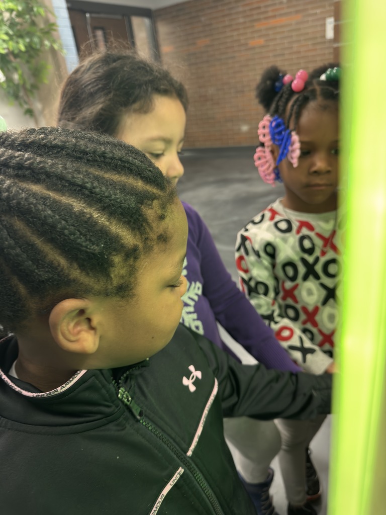 Students at sensory station. . 