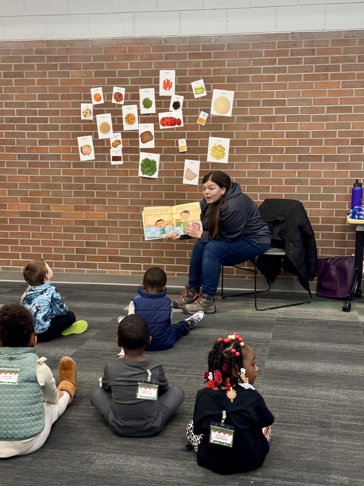 students listening to story. 