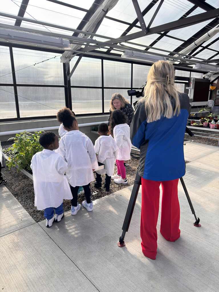 ABC 12 News getting tour by Jerome students. 