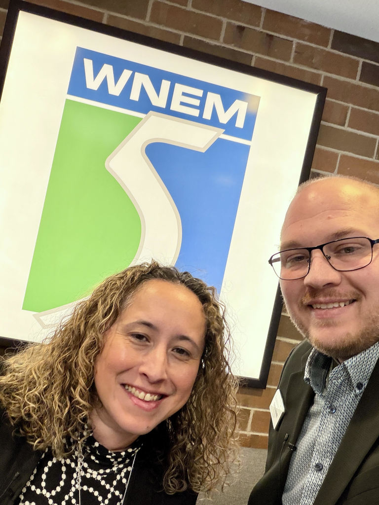 Principal Nichols and Lead-Teacher Ms. Hewitt at WNEM TV 5 Studio.