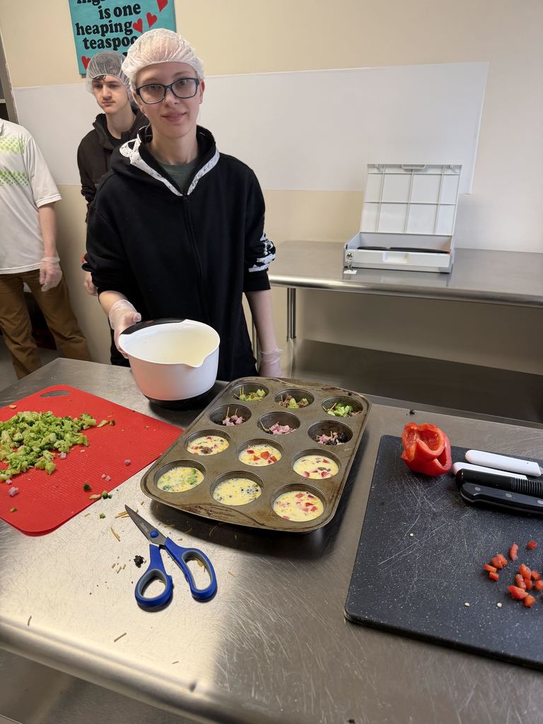 Adding the egg mixture