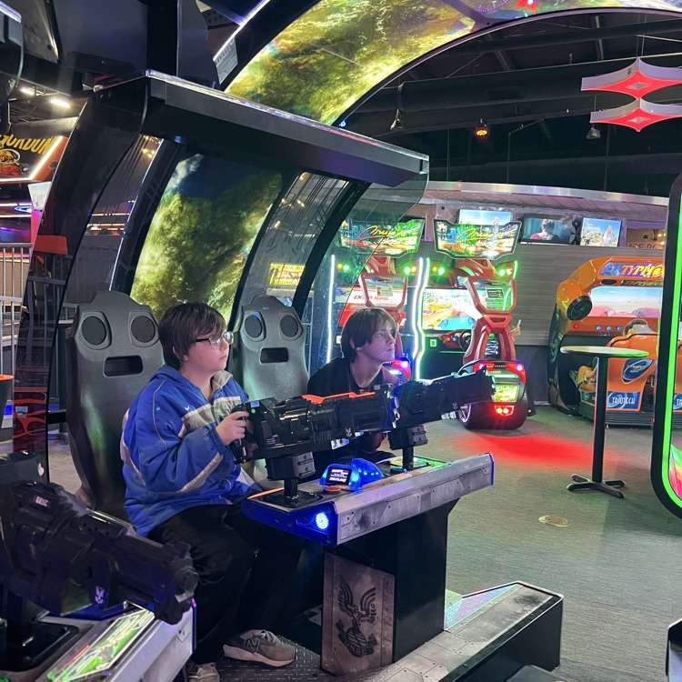 boys playing video game