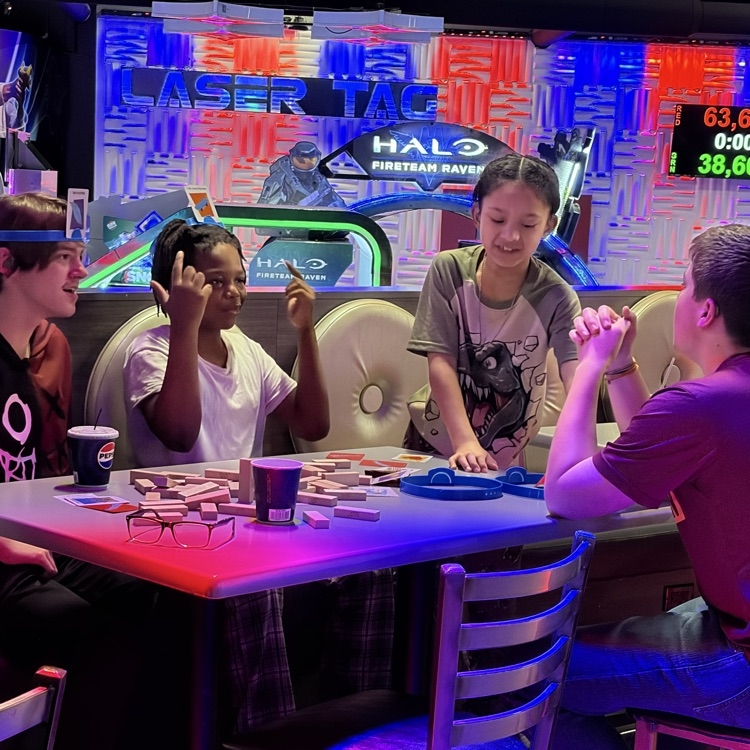 group of kids playing games