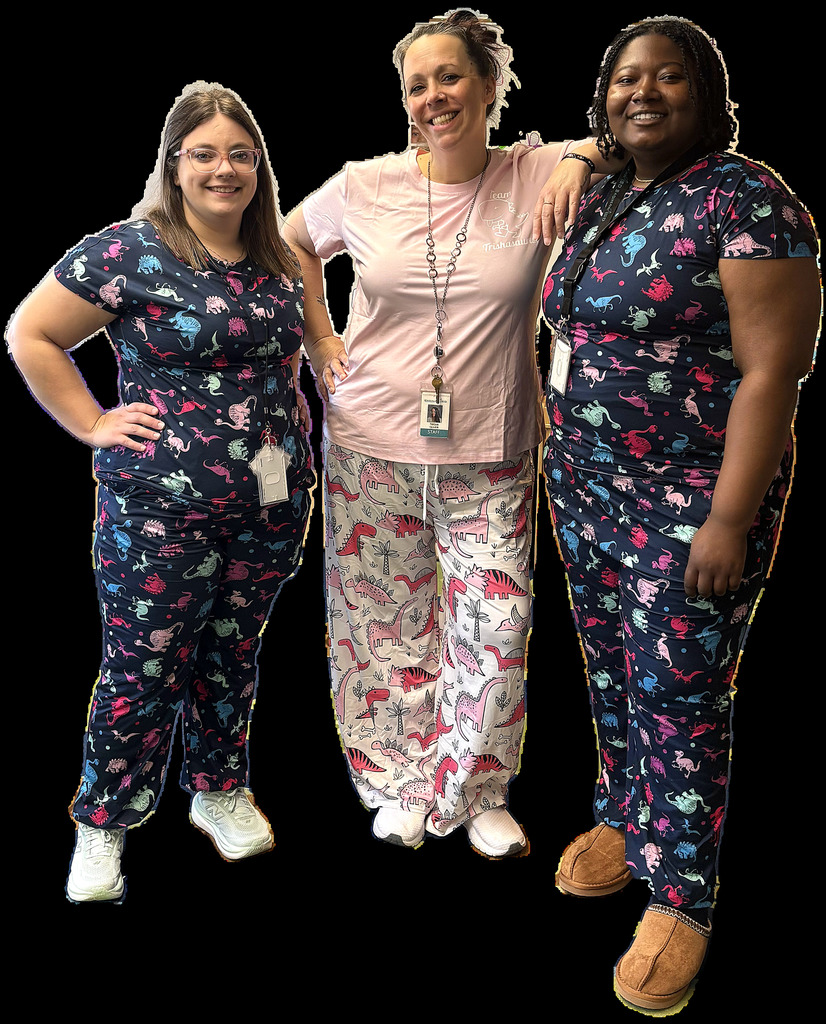 Ms. Sam, Ms. Trisha and Ms. Nia in their finest pj's