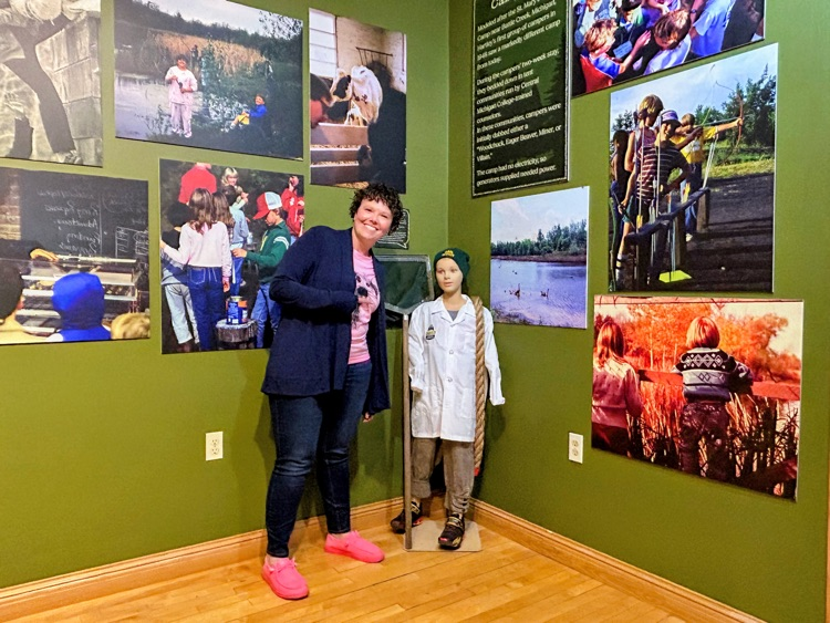 Dr. Ellison in the exhibit alcove