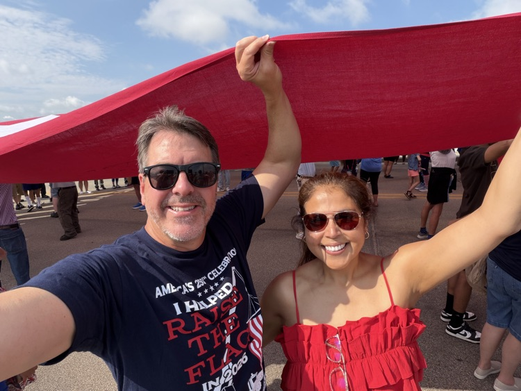 Dr. Collier and American Flag