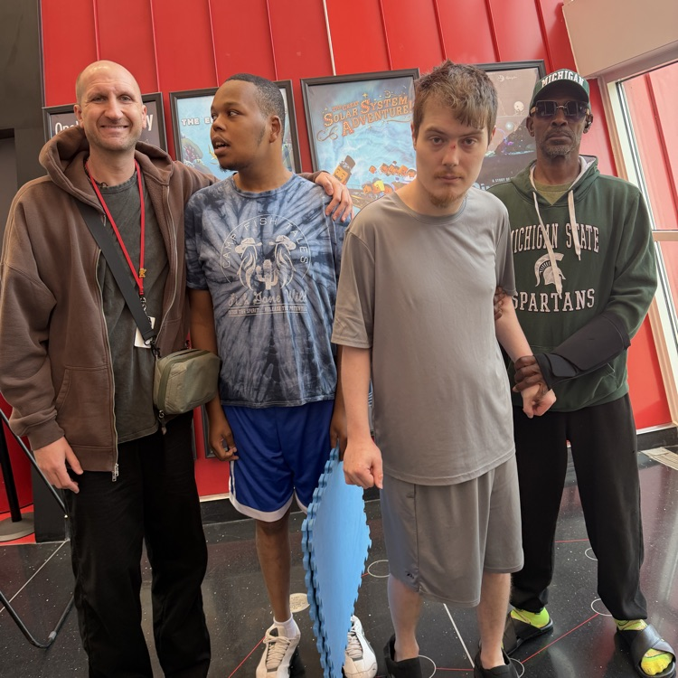 students and staff at the Delta College Planetarium