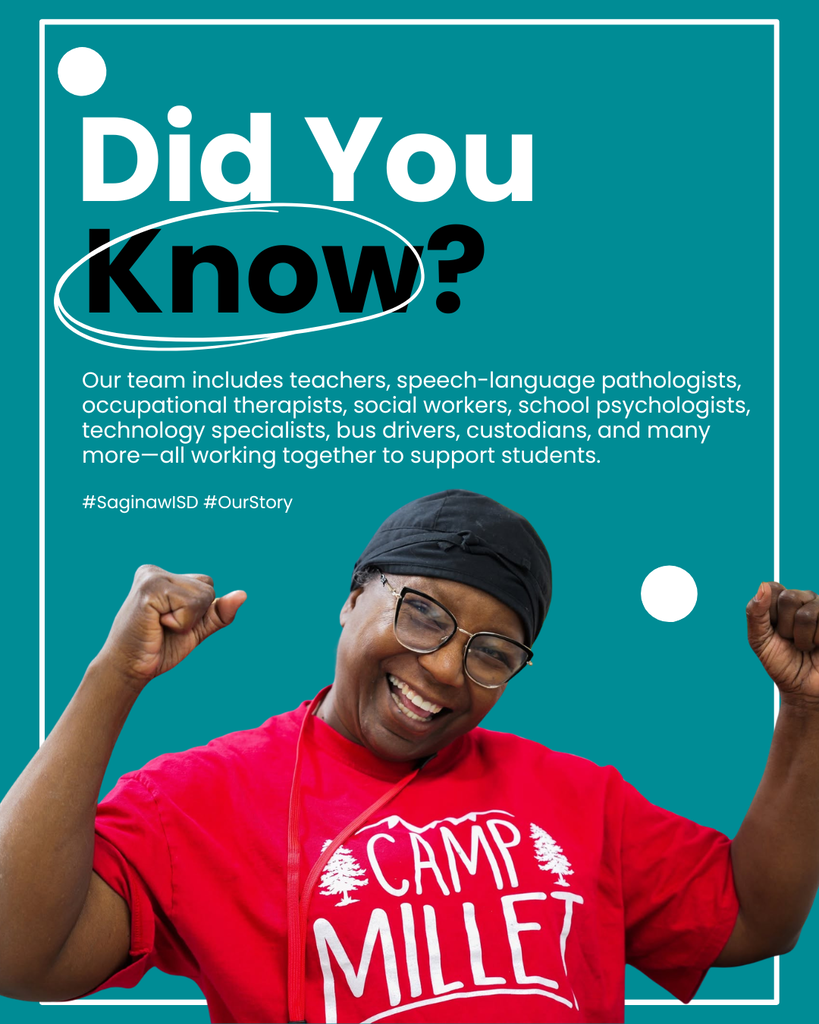 Person in Camp Millet shirt raises fists in the air with a smile. Background is light blue. Text reads "Did You Know?"