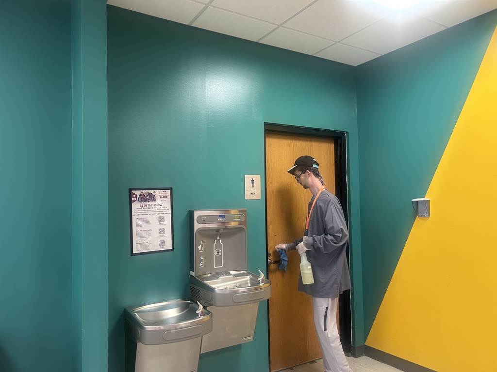 Anthony cleaning all the handles