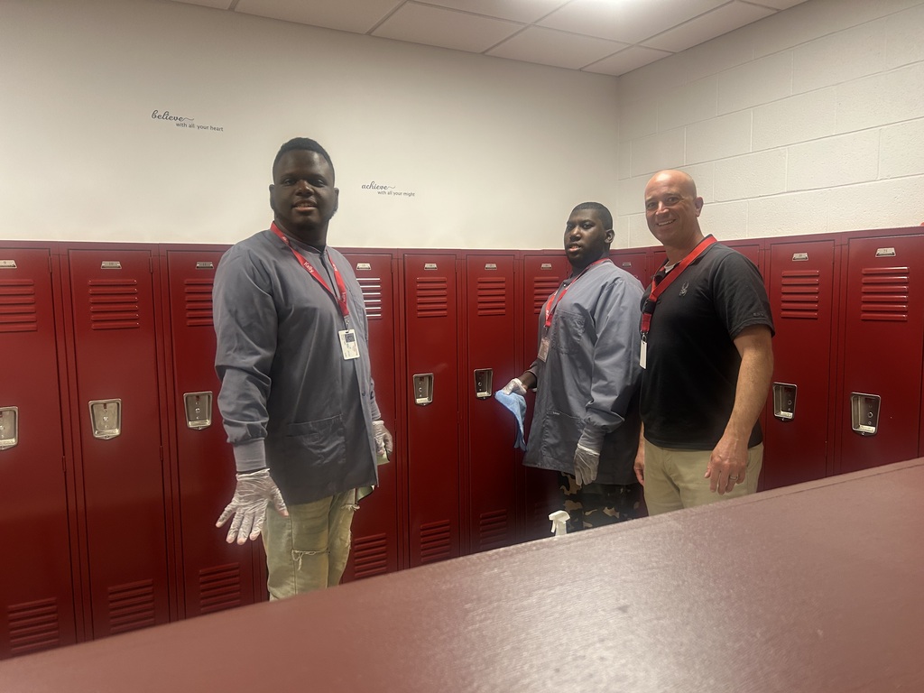 Maurice and Jalen cleaning all the lockers