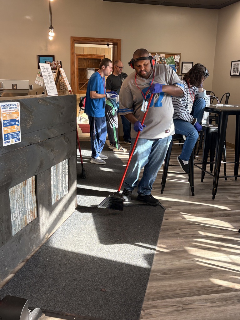 Students hard at work at the Panther Pack Cafe.