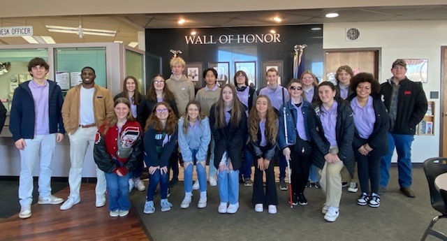 Inside the City of Saginaw Police Dept in front of their Wall of Honor