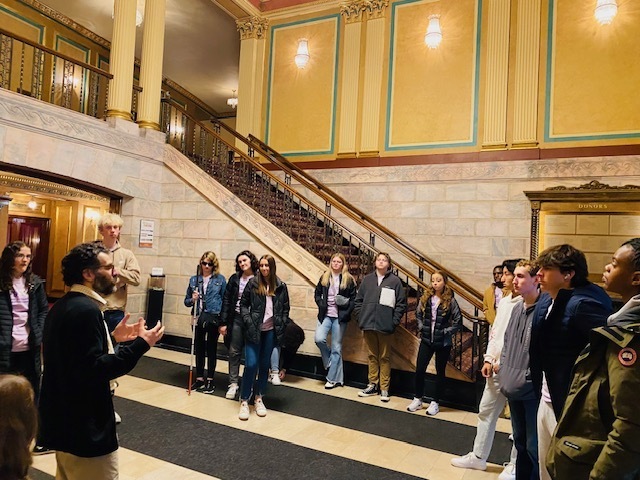 Youth ambassadors at the Temple Theater