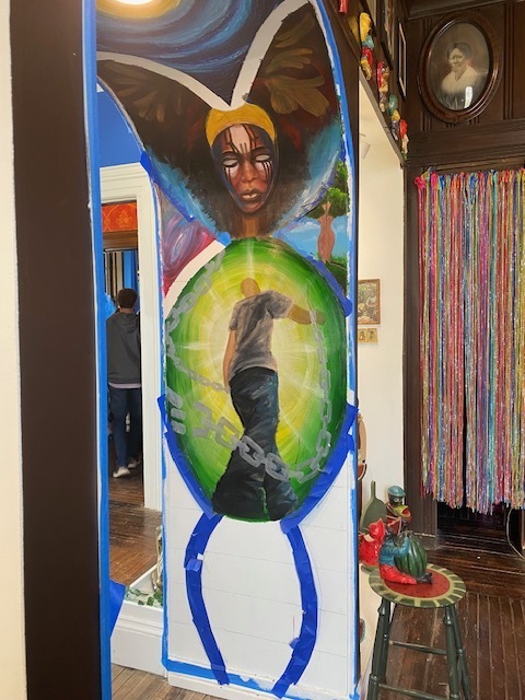 Artwork inside the Museum of Black History