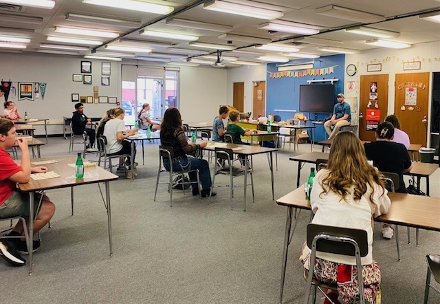 classroom of students with chef at the front of the class
