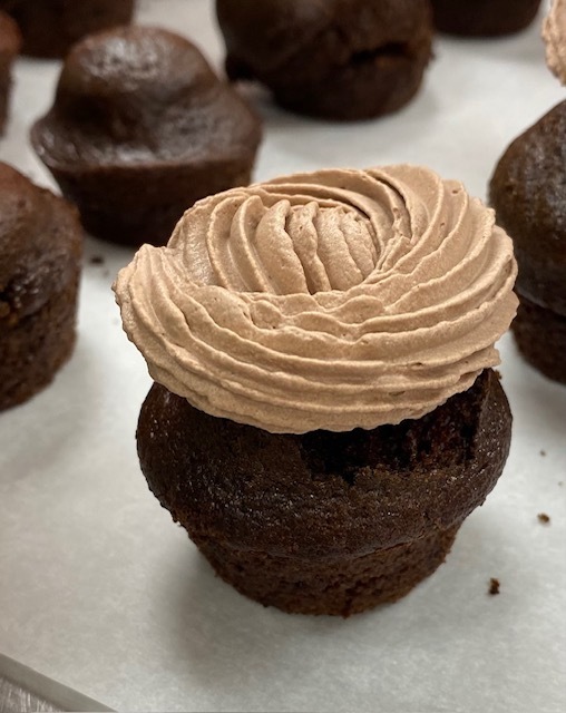 chocolate cupcake with chocolate frosting