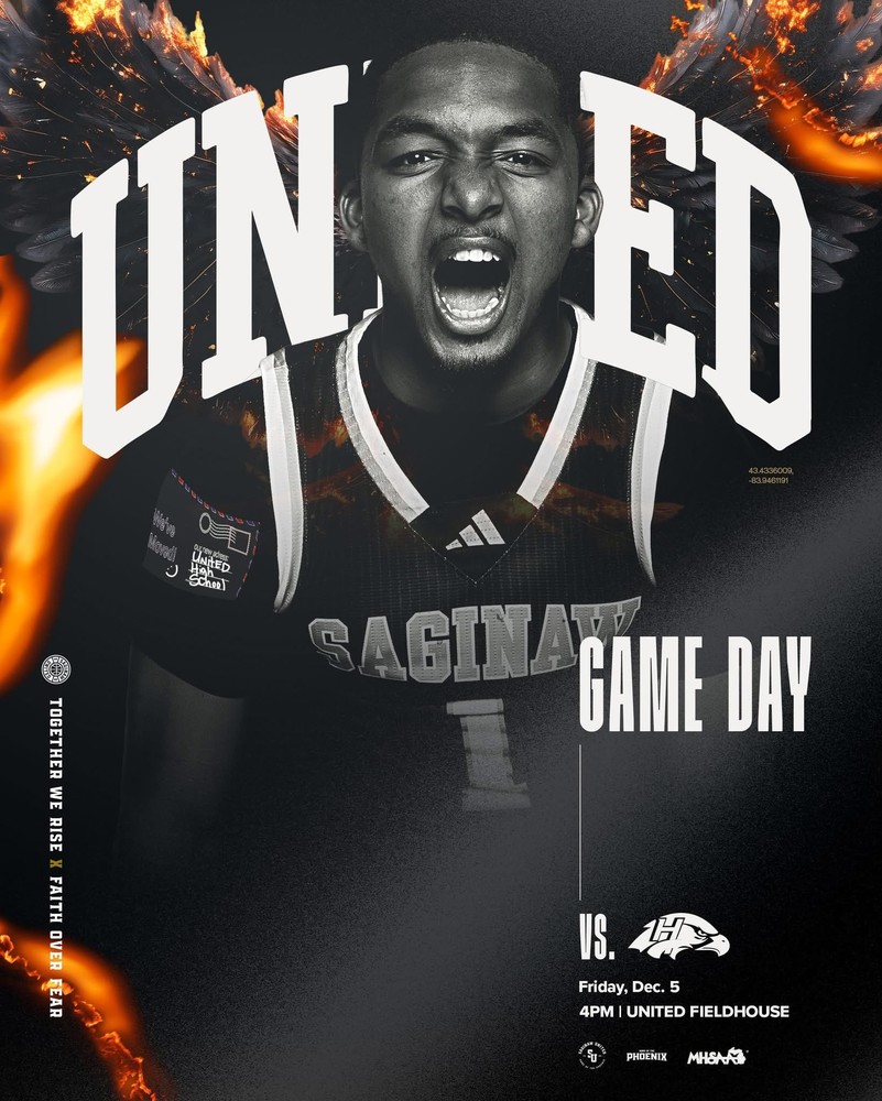 Game Day graphic for Saginaw United