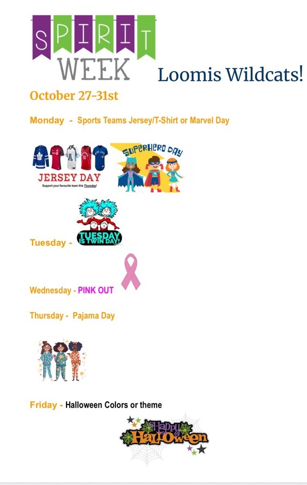 spirit week schedule