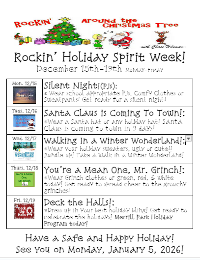 Spirit Week starts tomorrow!