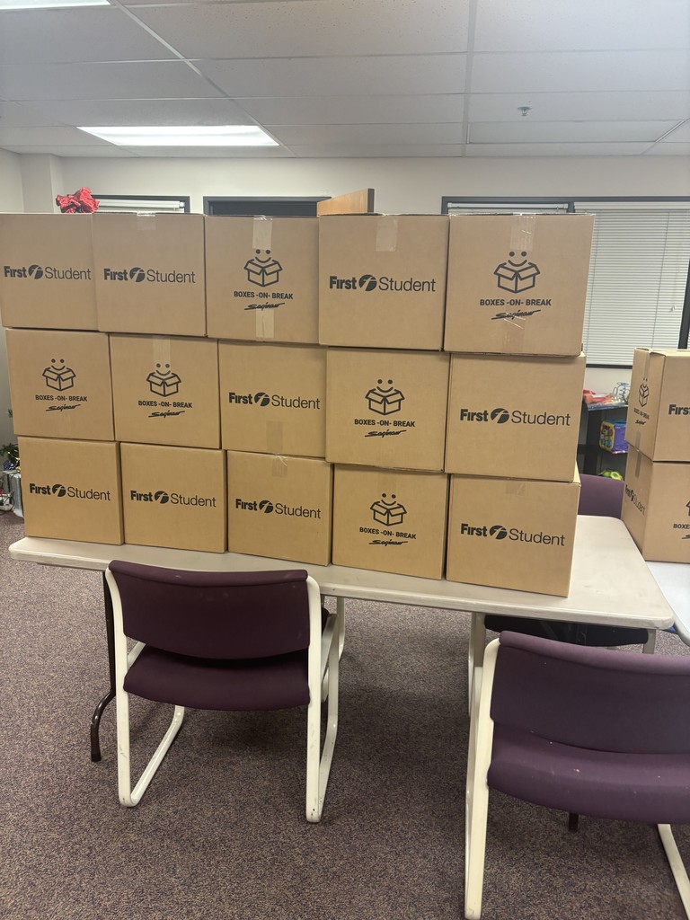 Boxes of donated food