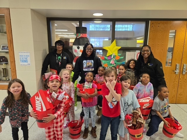Local 698 gifted Stone KG and 1st grade students with new shoes!