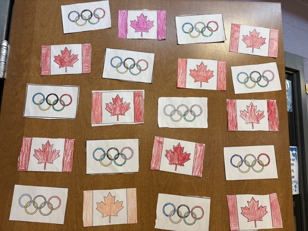 Canadian flags & Olympic flags colored