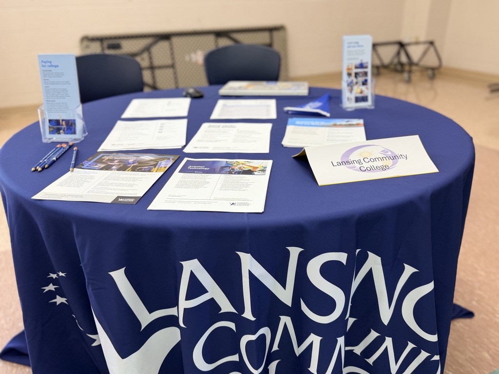 Students at college and career fair