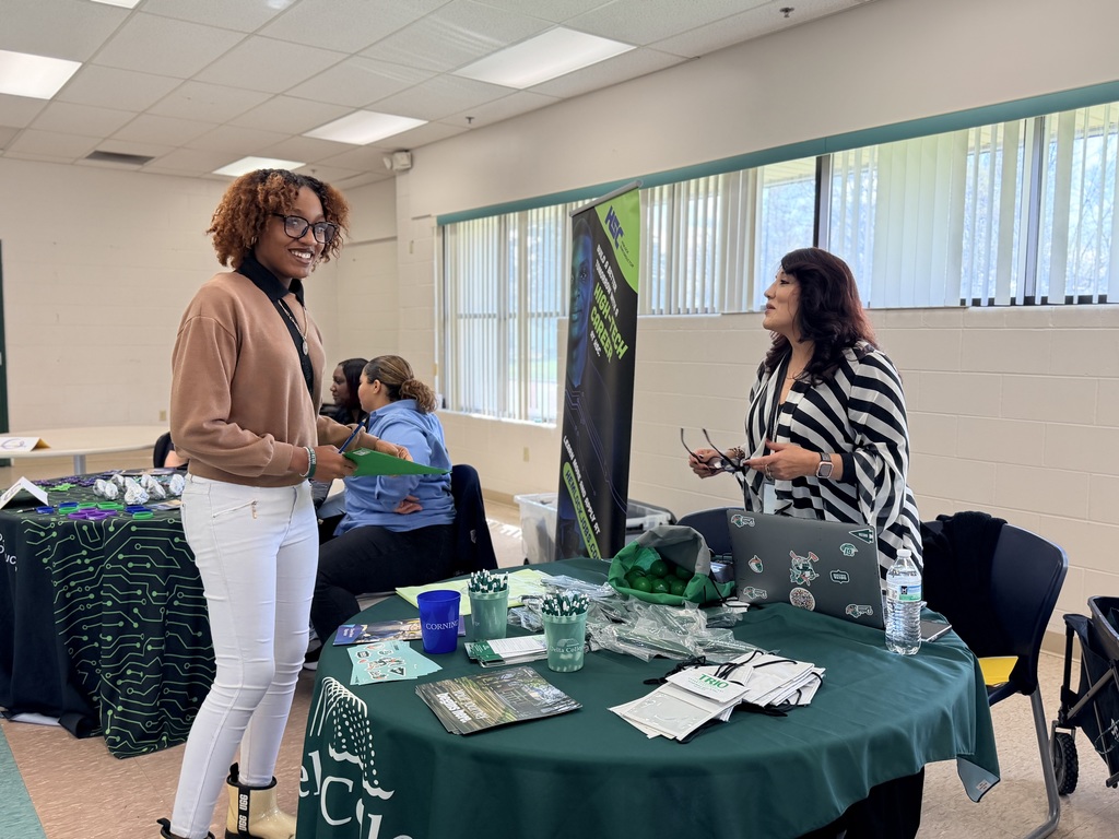Students at college and career fair