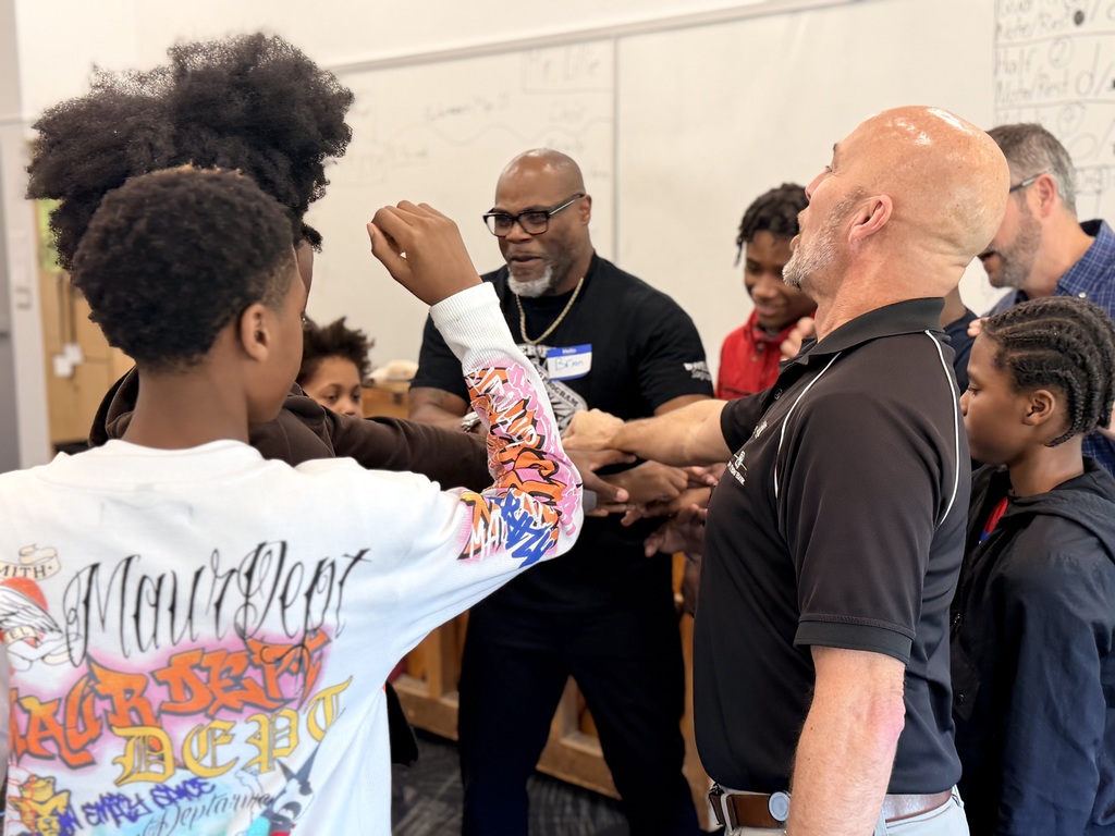 Power of Dad mentors meet with students