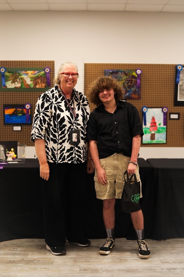 Students at district art show