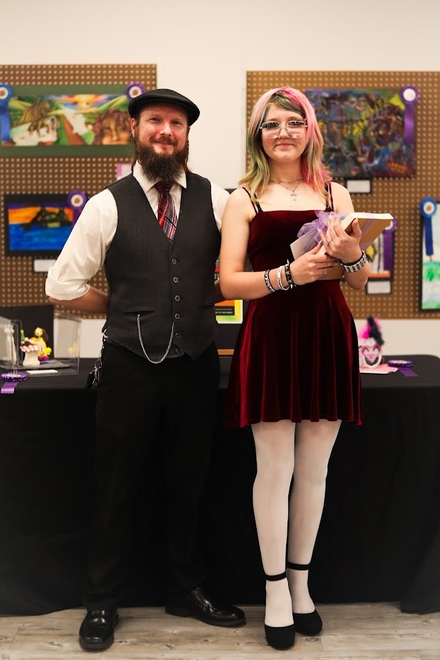 Students at district art show
