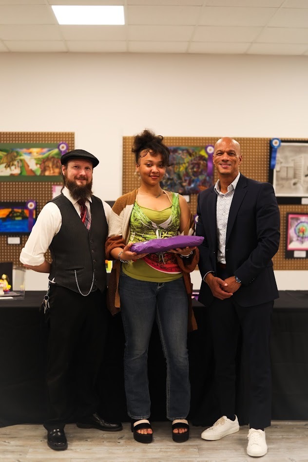 Students at district art show