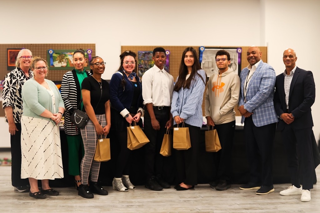 Students at district art show
