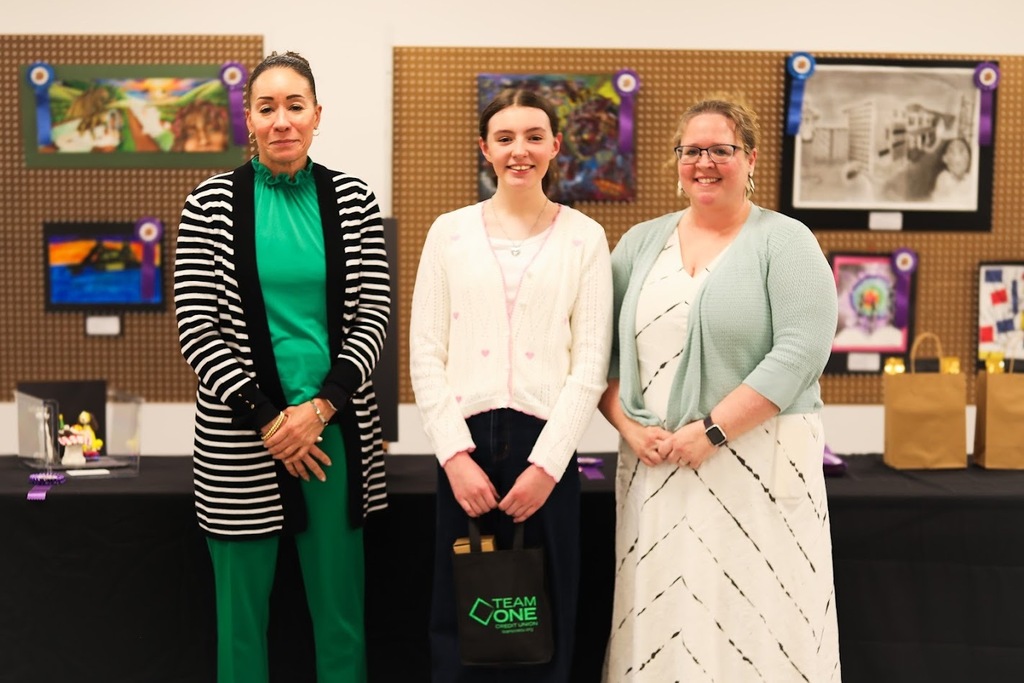 Students at district art show