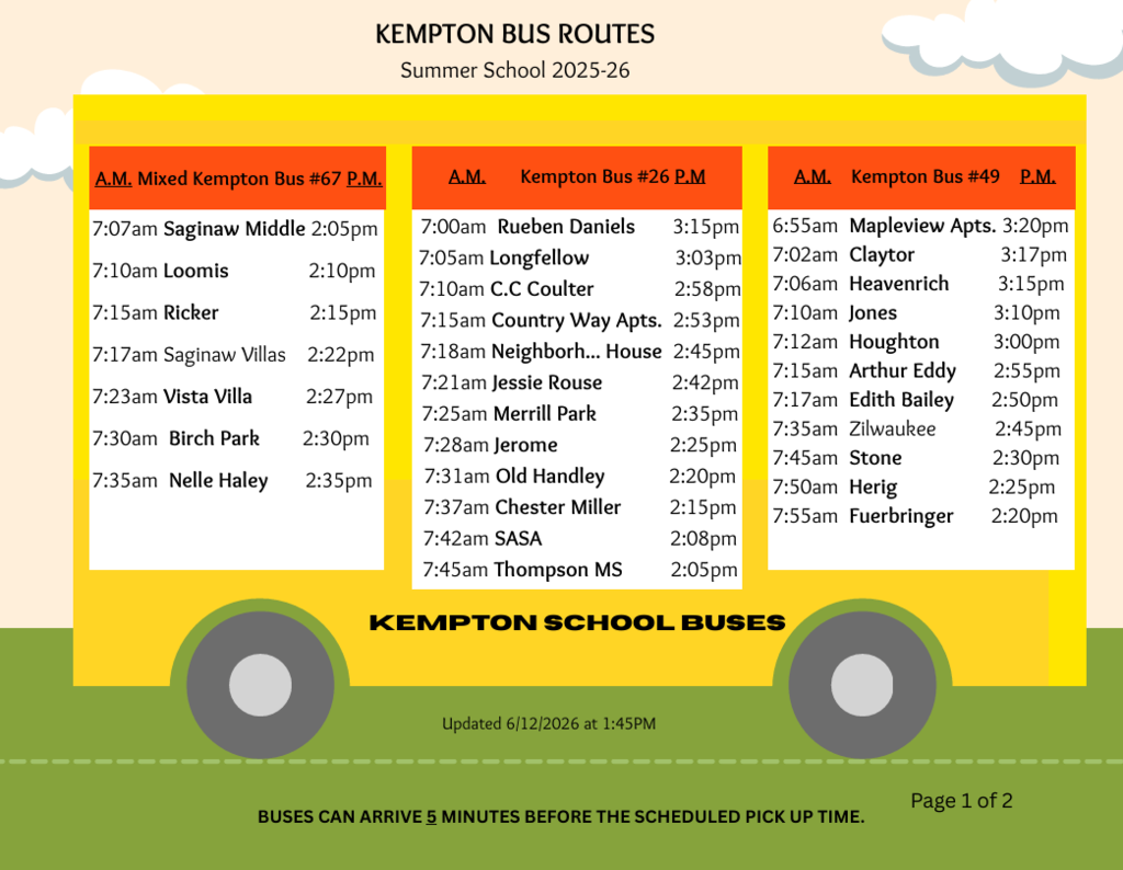 Kempton bus routes