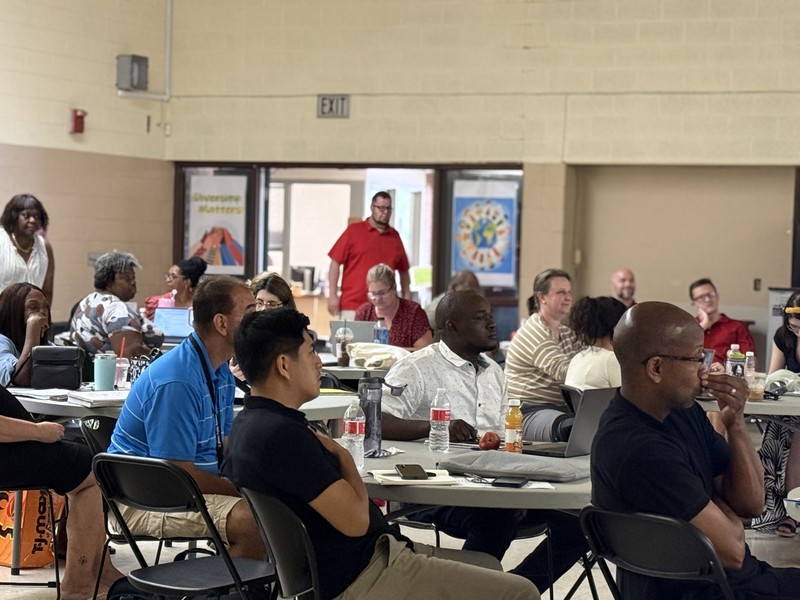 Teachers attending orientation
