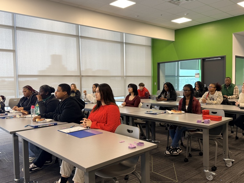 Students sit in a class