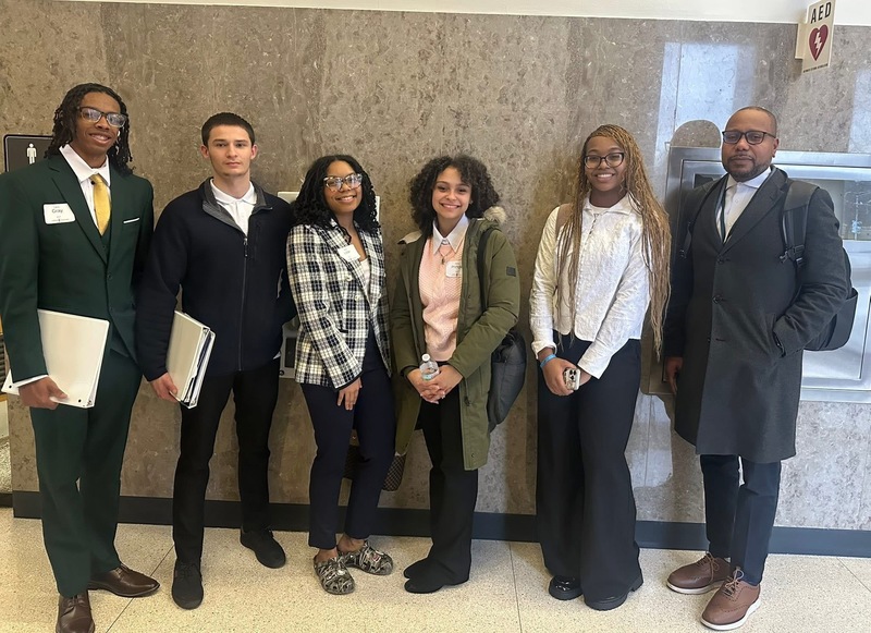 Students at mock court trial