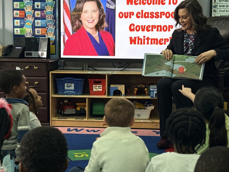 Gov. Gretchen Whitmer reads to children